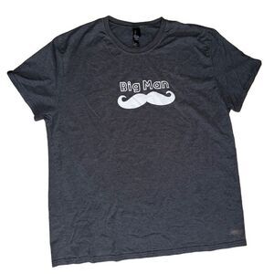 Hanes Men’s Cotton Big Man Mustache Graphic Funny Tee Shirt - Size 2XL